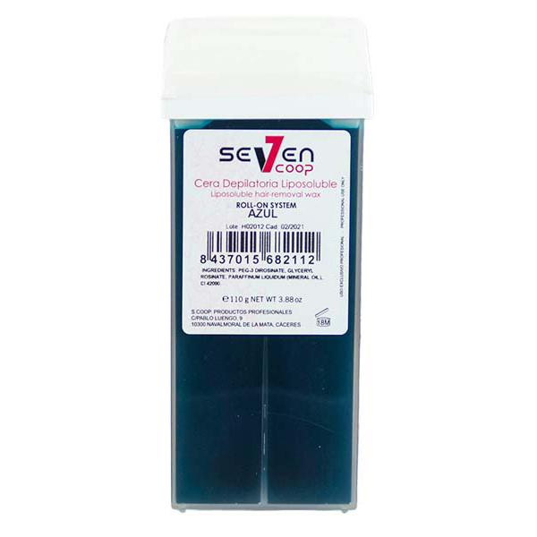 Cera depilatoria roll-on azul Seven Coop 110 ml